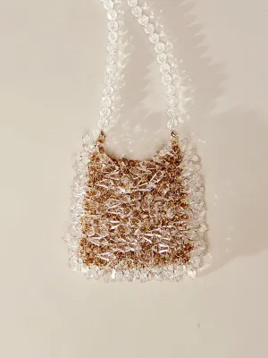 Handmade Weave Acrylic Beaded Crossbody Bag