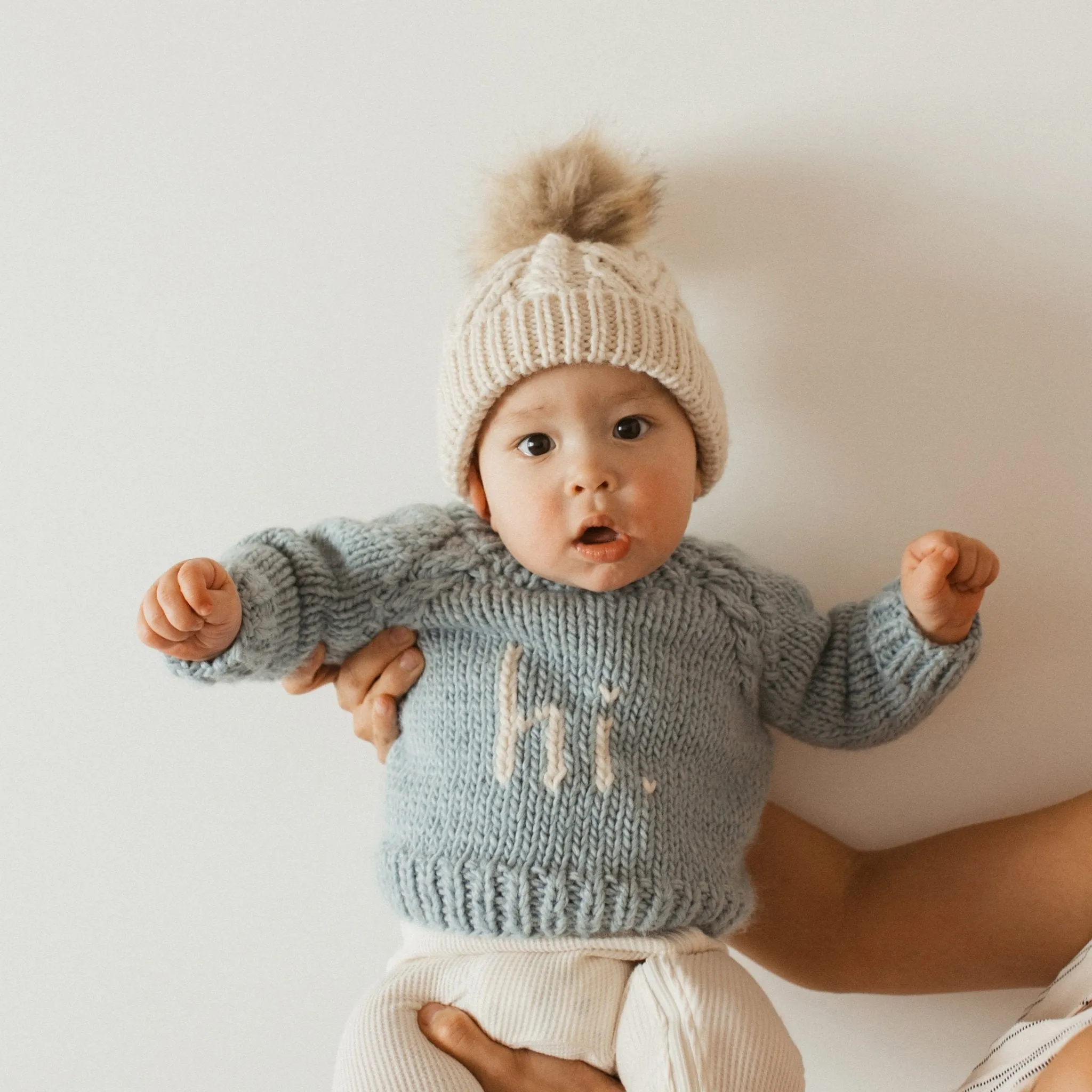 Hi. Crewneck Baby Sweater