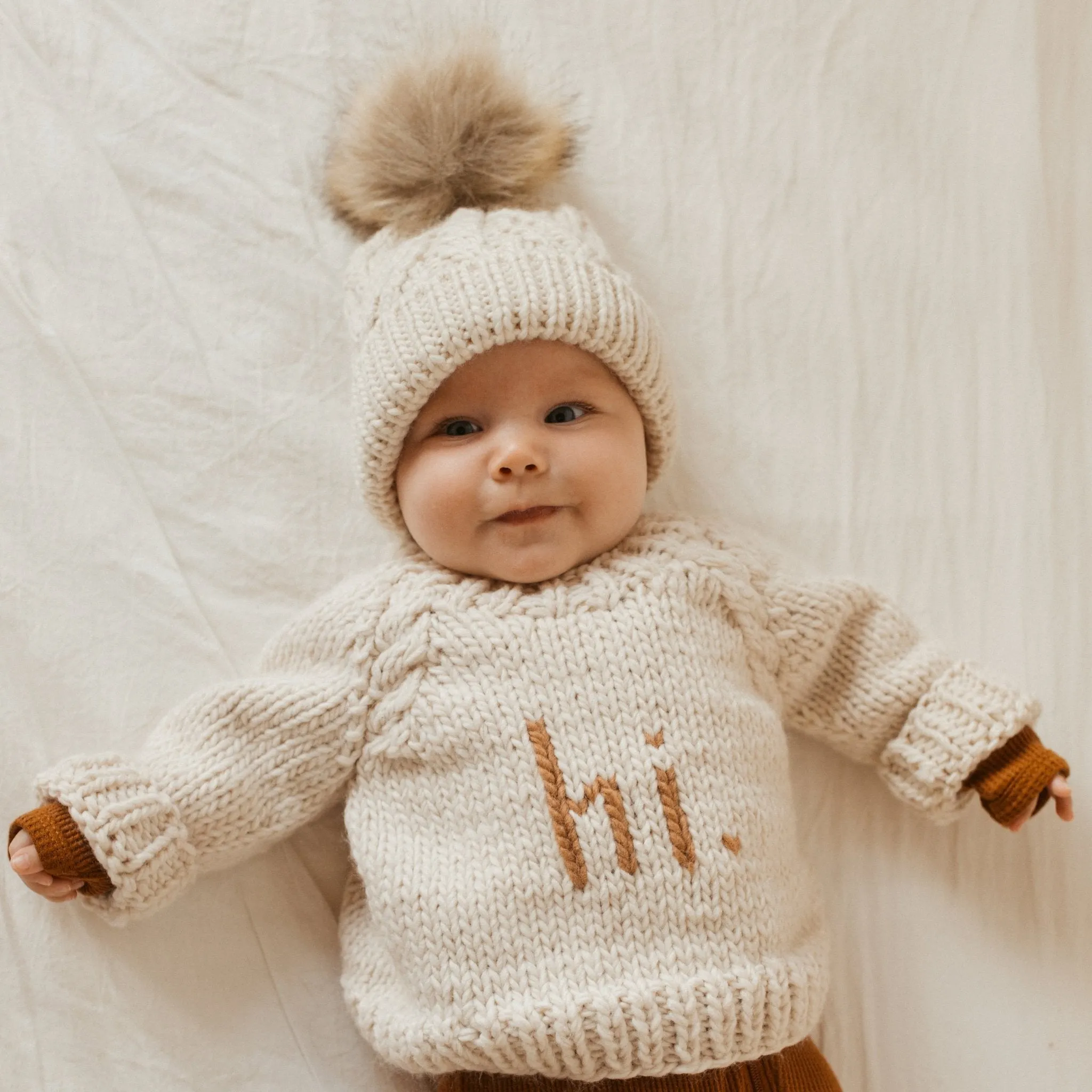 Hi. Crewneck Baby Sweater