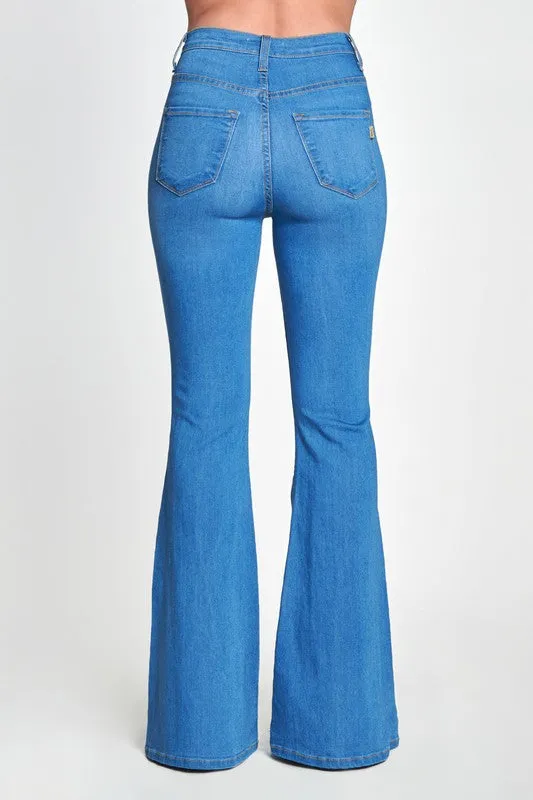 High Rise Flare Jean - Medium Stone