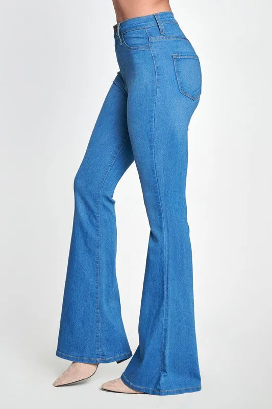 High Rise Flare Jean - Medium Stone