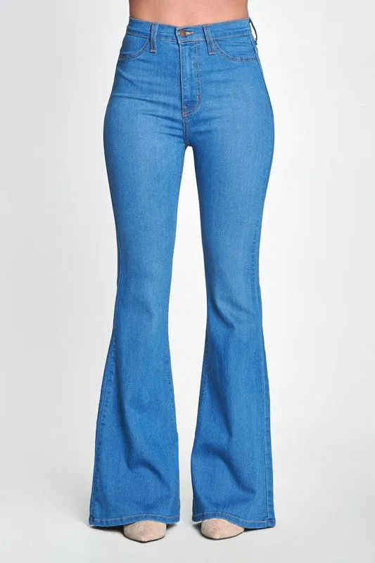 High Rise Flare Jean - Medium Stone