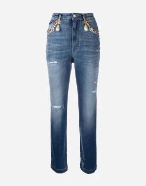 High-Waisted Cropped Jeans