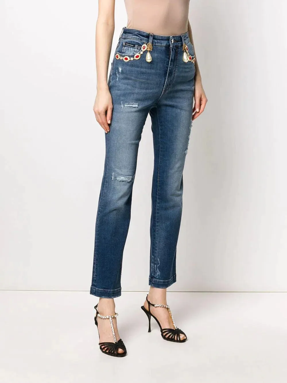 High-Waisted Cropped Jeans