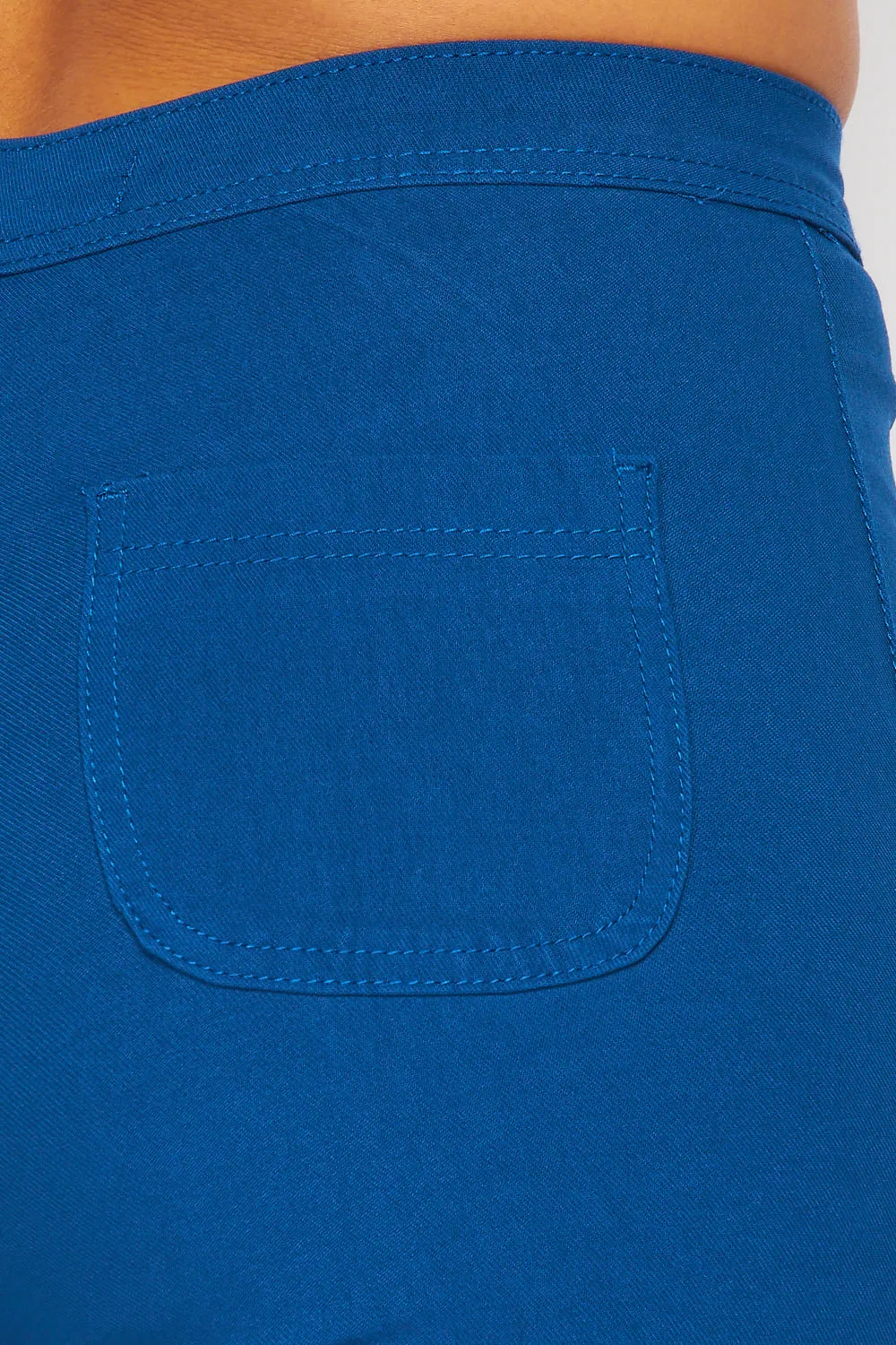 High Waisted Stretchy Bell Bottom Jeans - Mykonos Blue