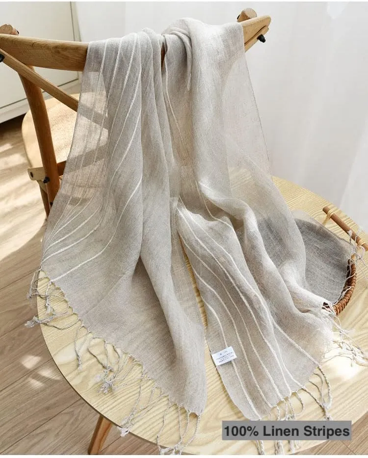 Jeelow Lightweight Summer Scarf Light Shawl Wrap Linen Feel Scarves For Men And Women