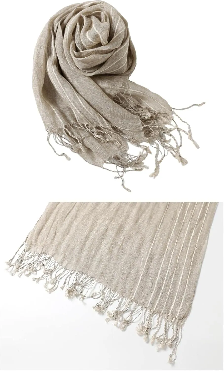 Jeelow Lightweight Summer Scarf Light Shawl Wrap Linen Feel Scarves For Men And Women