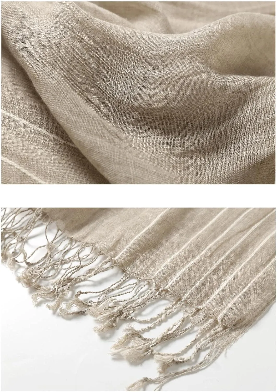 Jeelow Lightweight Summer Scarf Light Shawl Wrap Linen Feel Scarves For Men And Women