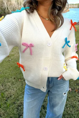 Just a Girl Who Loves Bows Chunky Cardigan