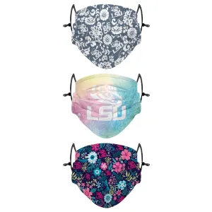 LSU Tigers NCAA Spring Flowers 3 Pack Face Cover