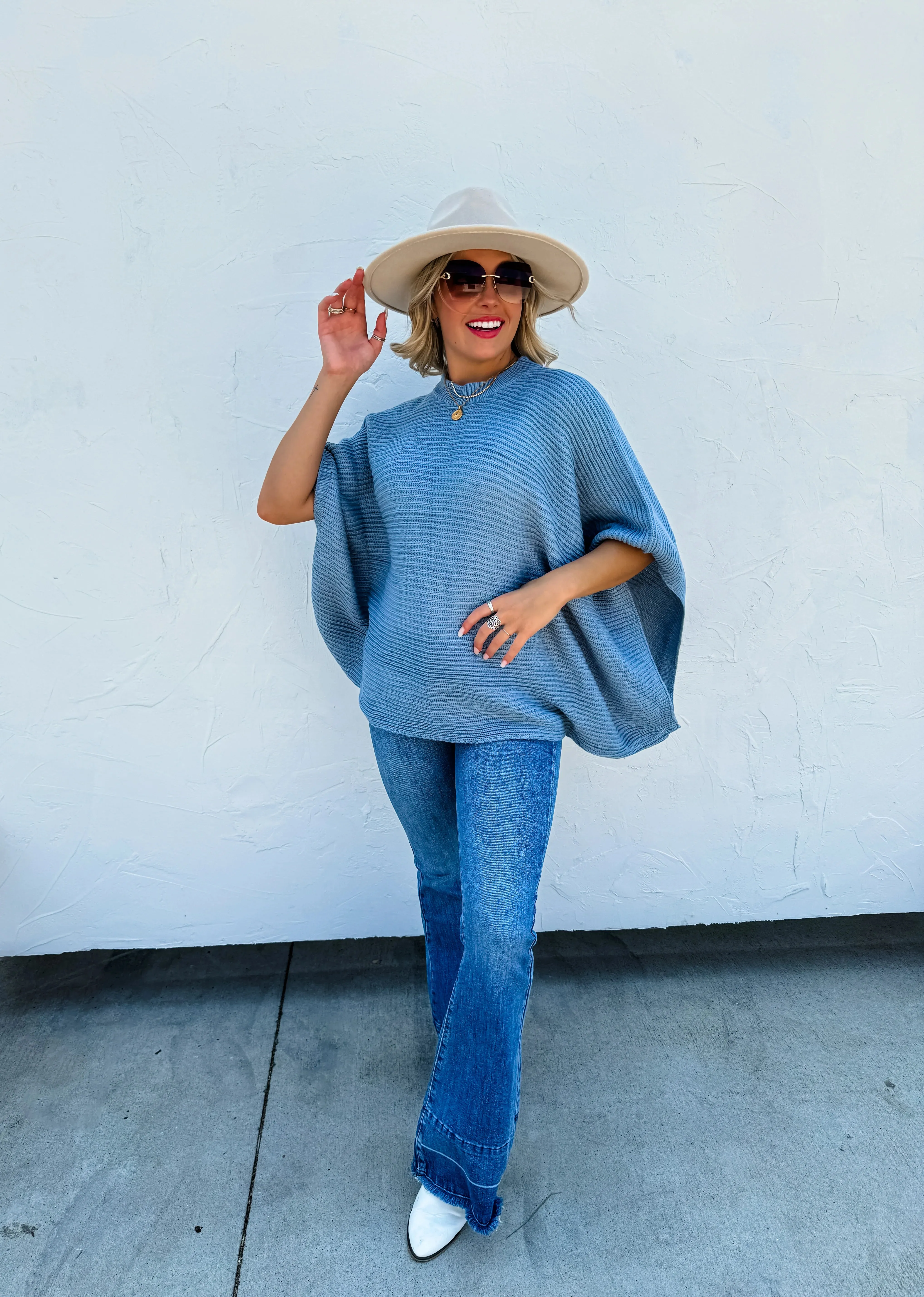 Meg Knit Sweater Pull Over Poncho by Blakeley - 3 Colors