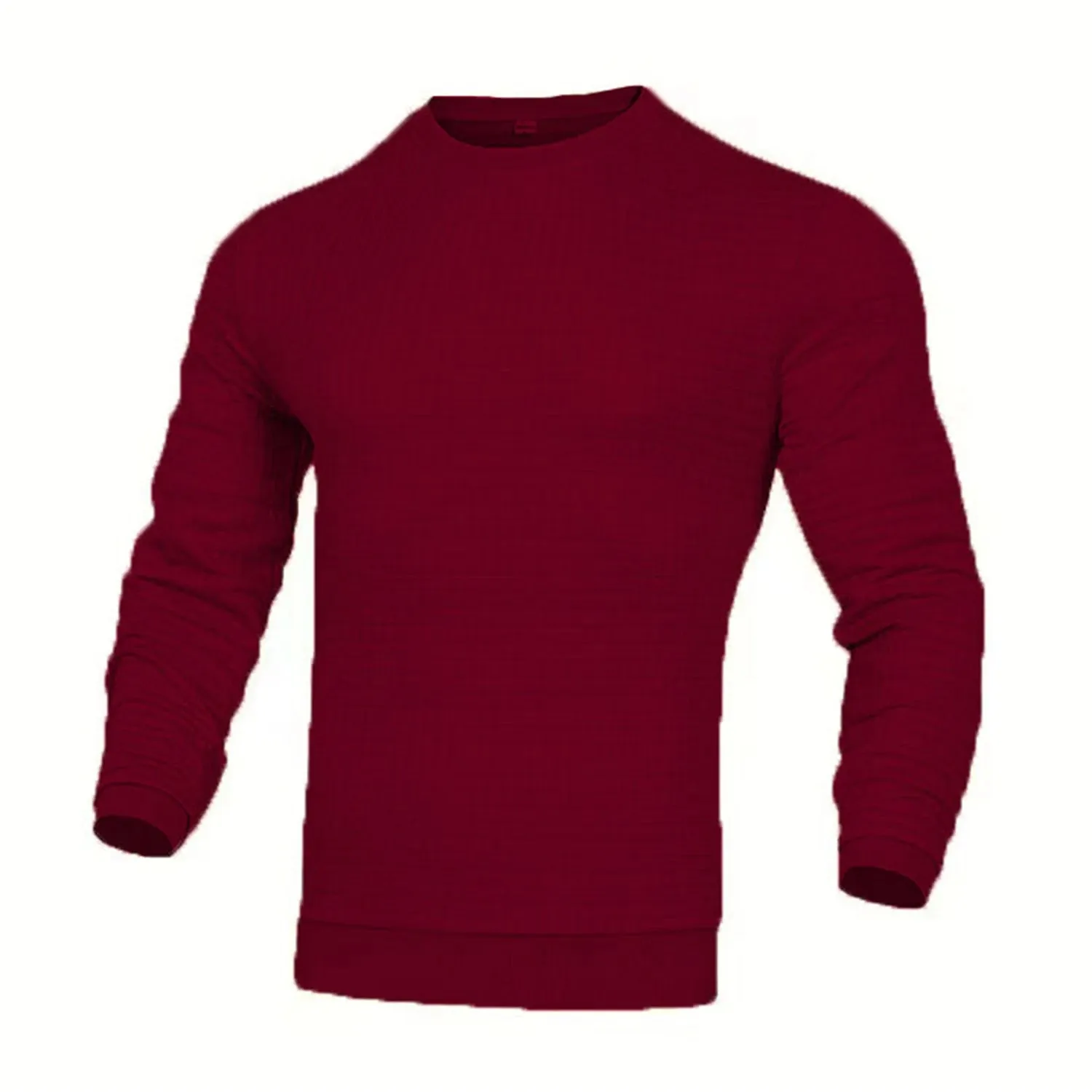 Men's Casual Waffle-Knit Long Sleeve Tee