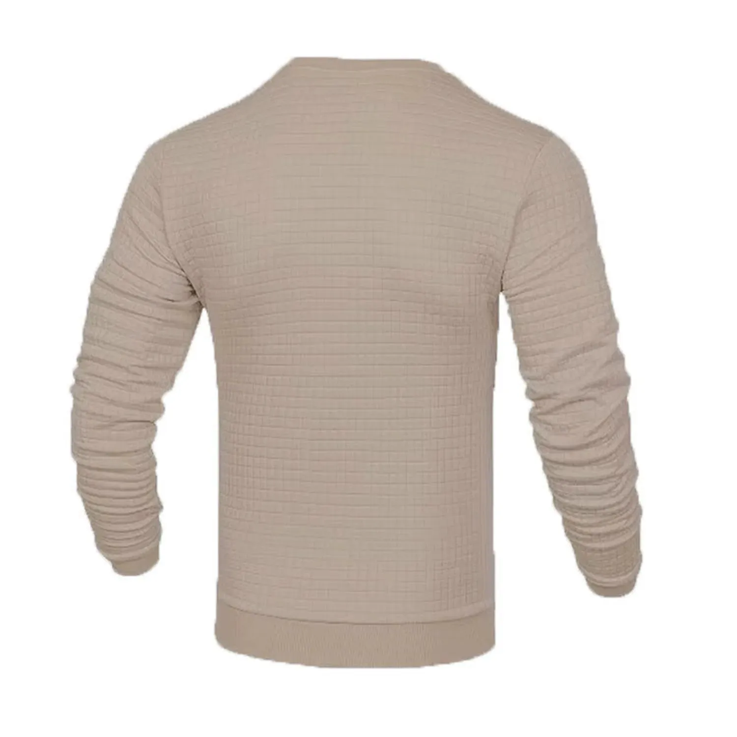 Men's Casual Waffle-Knit Long Sleeve Tee