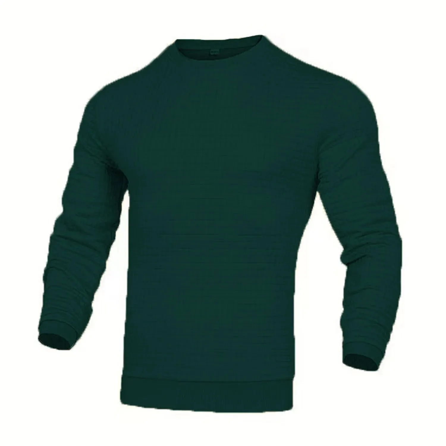 Men's Casual Waffle-Knit Long Sleeve Tee