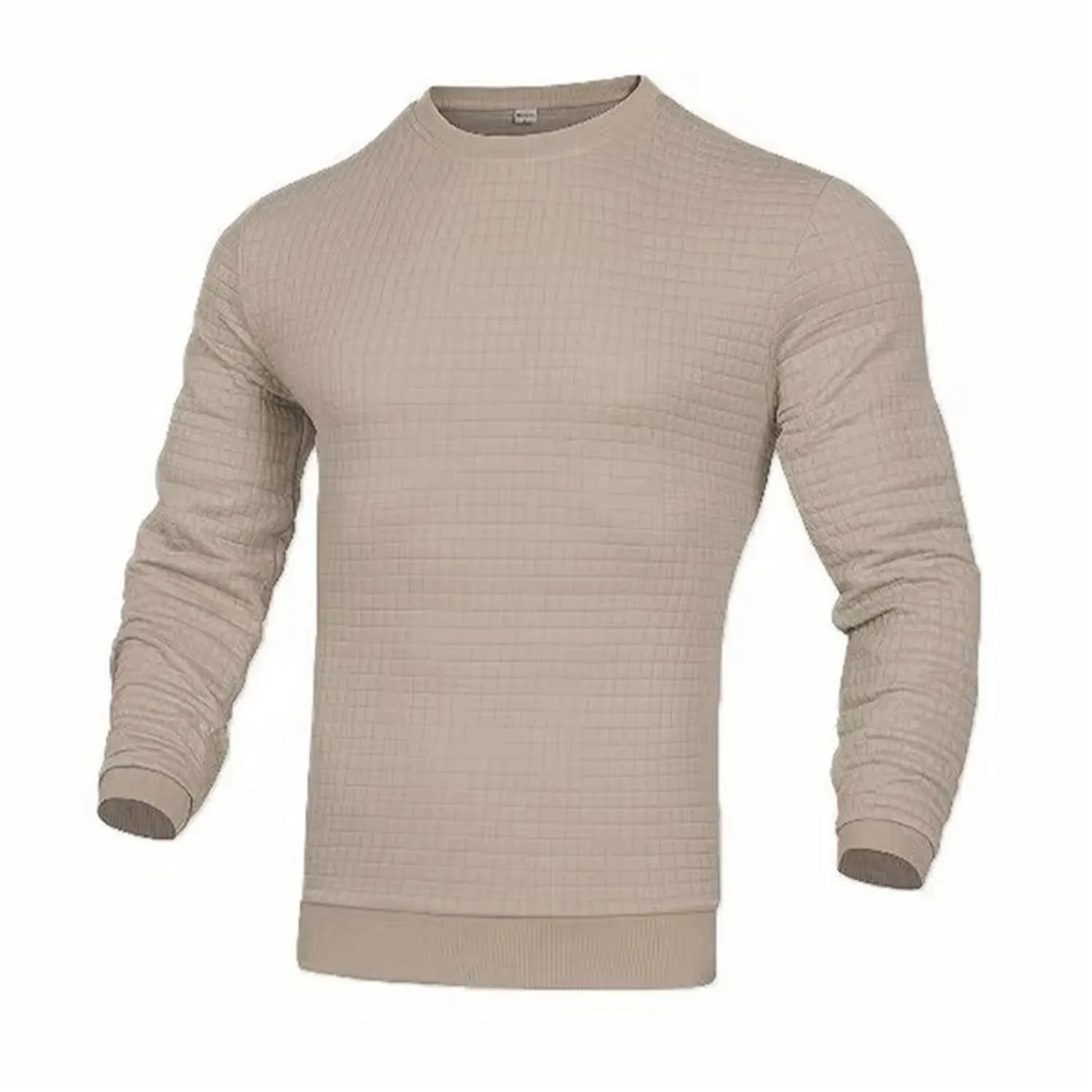 Men's Casual Waffle-Knit Long Sleeve Tee
