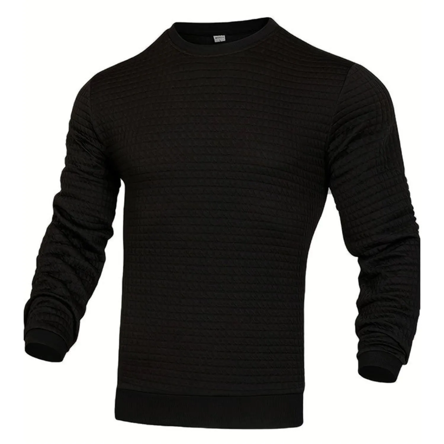 Men's Casual Waffle-Knit Long Sleeve Tee