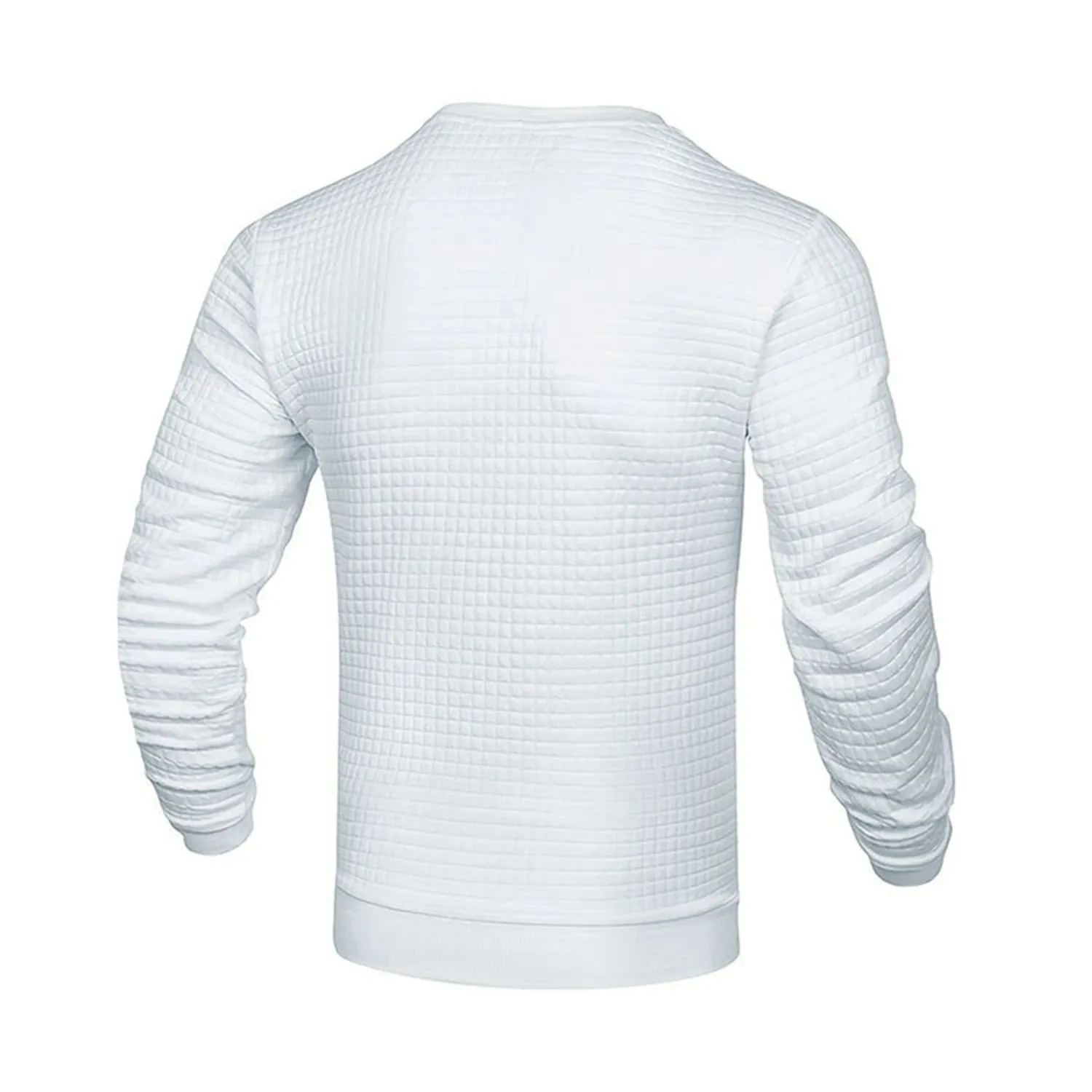 Men's Casual Waffle-Knit Long Sleeve Tee
