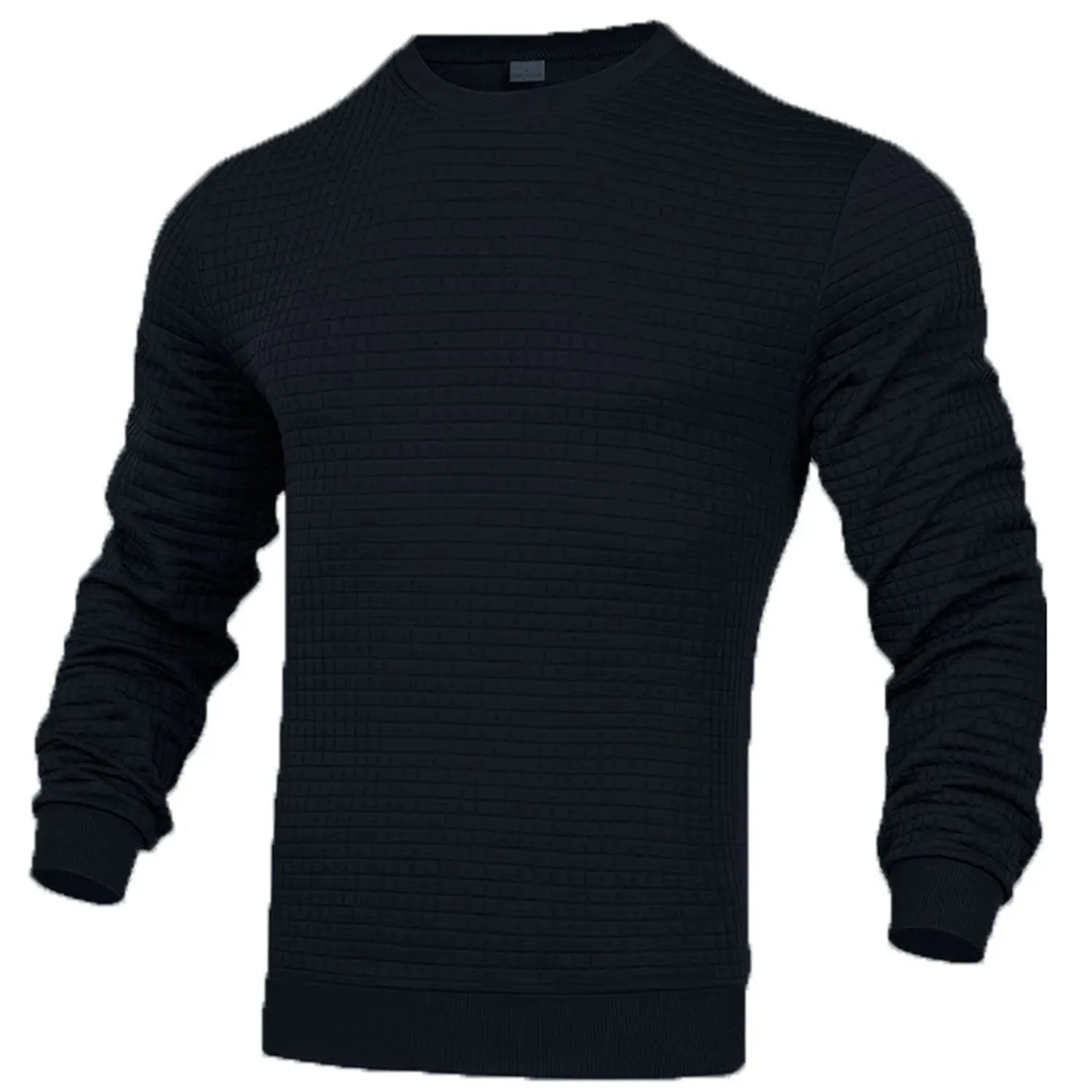 Men's Casual Waffle-Knit Long Sleeve Tee