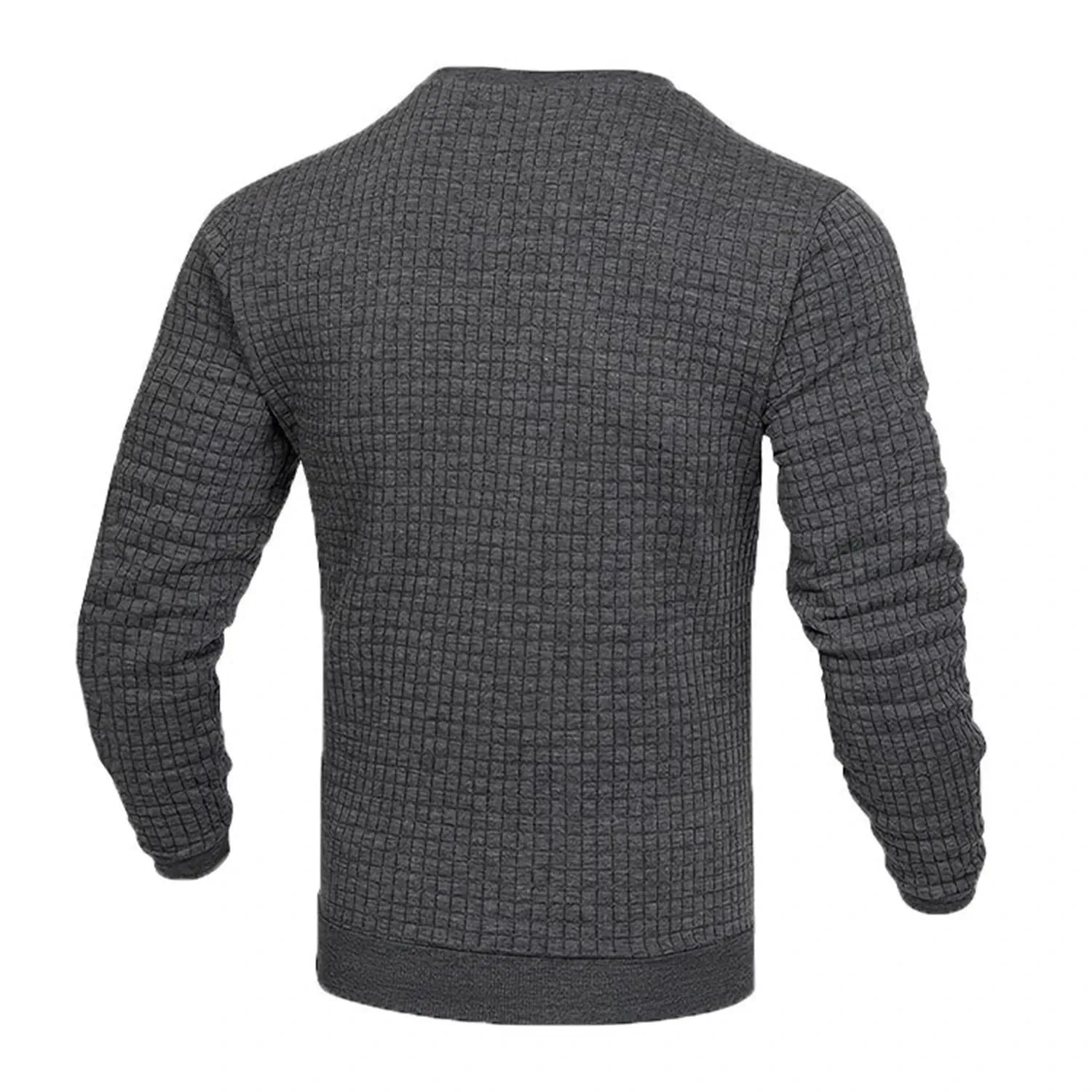 Men's Casual Waffle-Knit Long Sleeve Tee