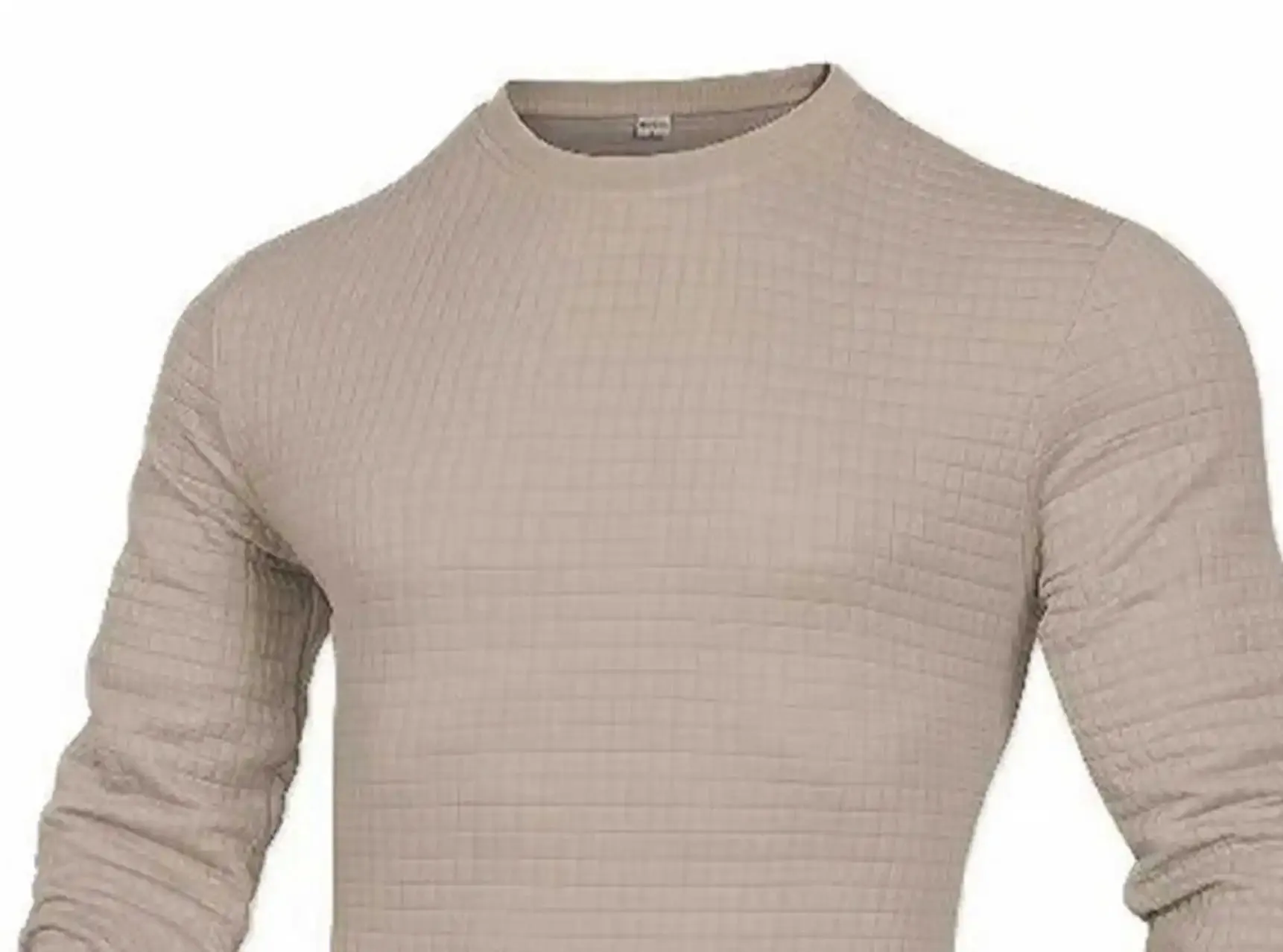 Men's Casual Waffle-Knit Long Sleeve Tee