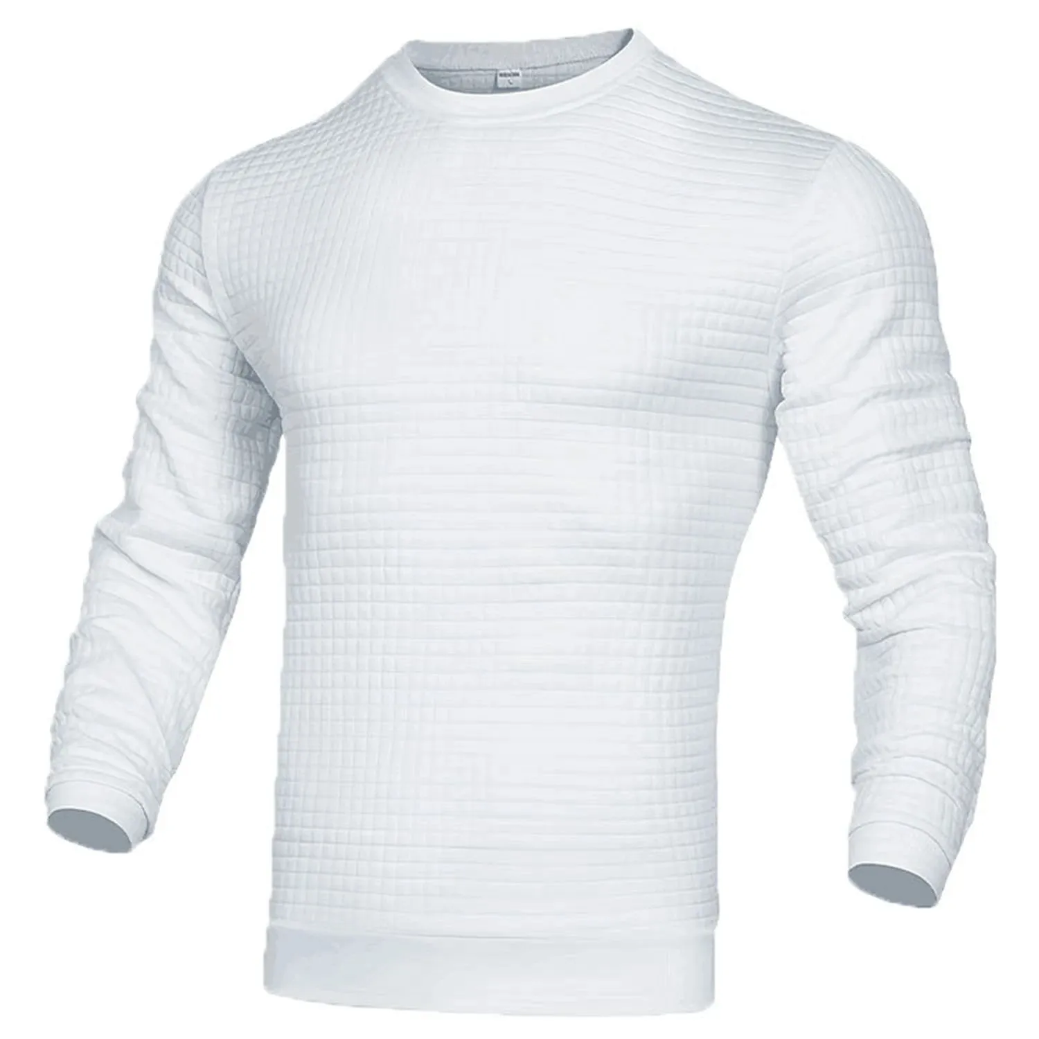 Men's Casual Waffle-Knit Long Sleeve Tee