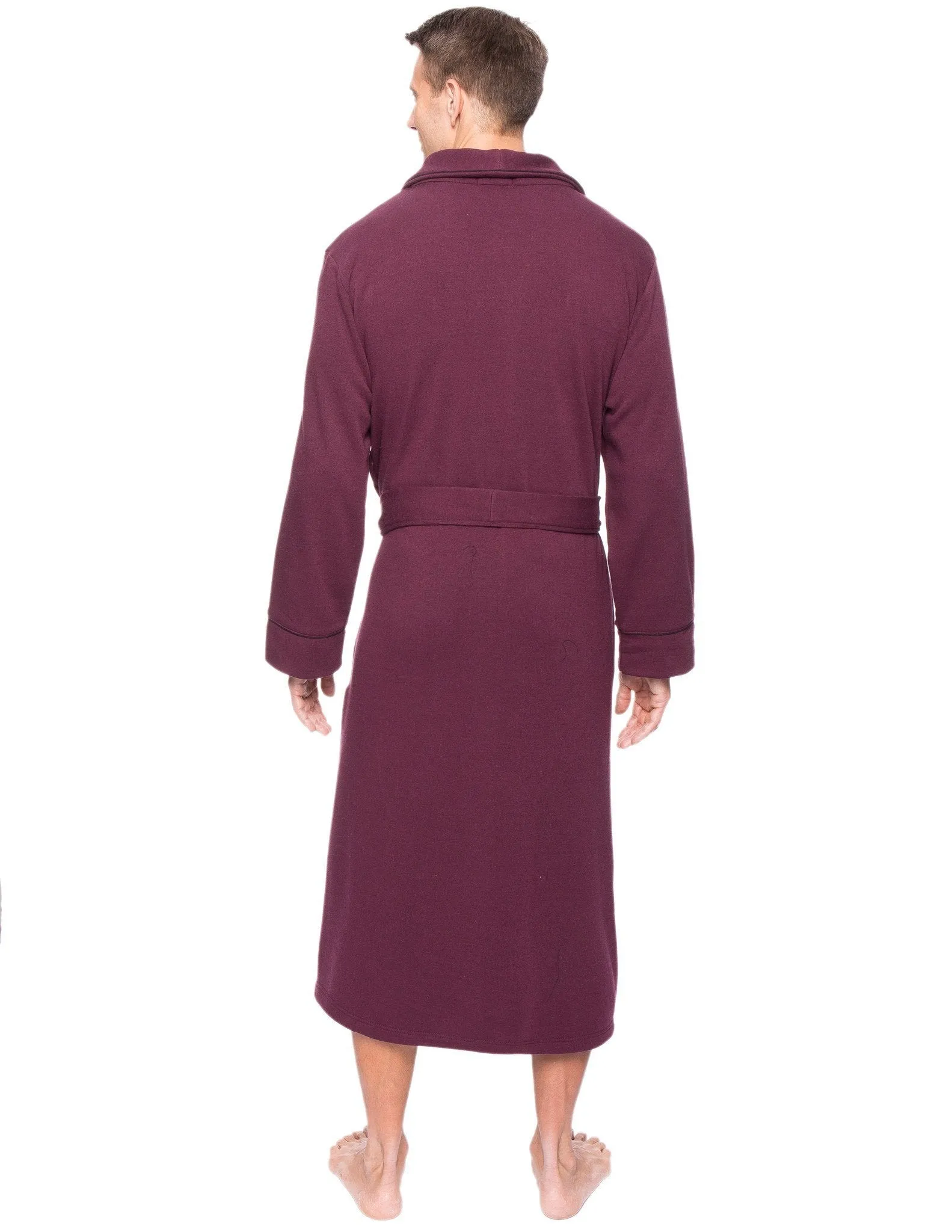 Men's Fleece Lined French Terry Robe - Fig