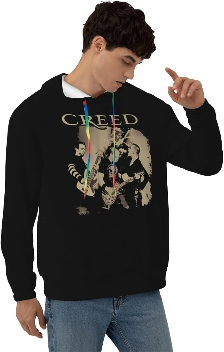 Men'S Graphic Polyester Pullover Shirt With Pocket Stylish Sweatshirt Breathable Jumper
