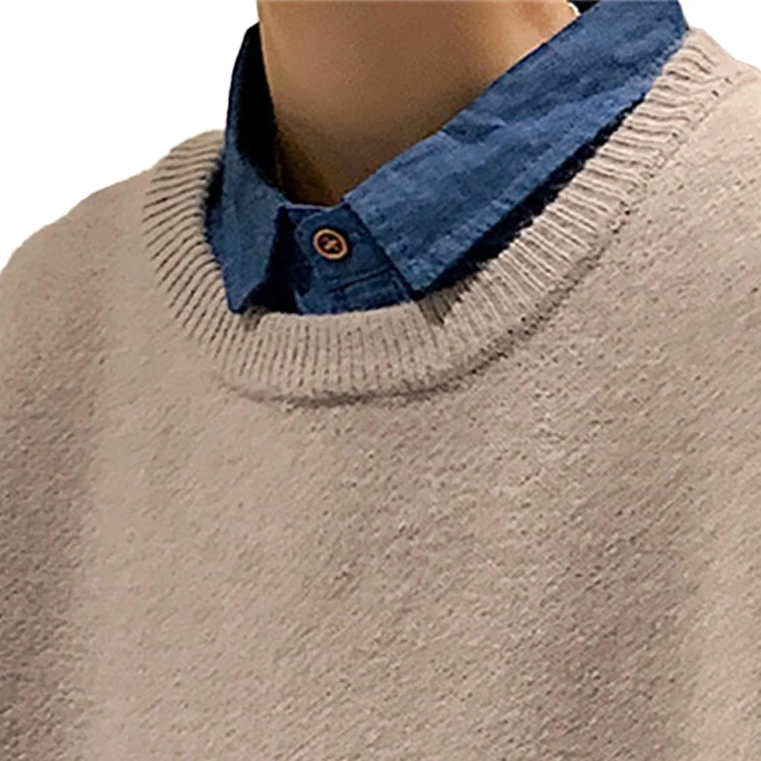 Men's Loose Woolen Vest Wool Blend Knit Waistcoat Pullover Slim Fit Casual Sleeveless Sweaters