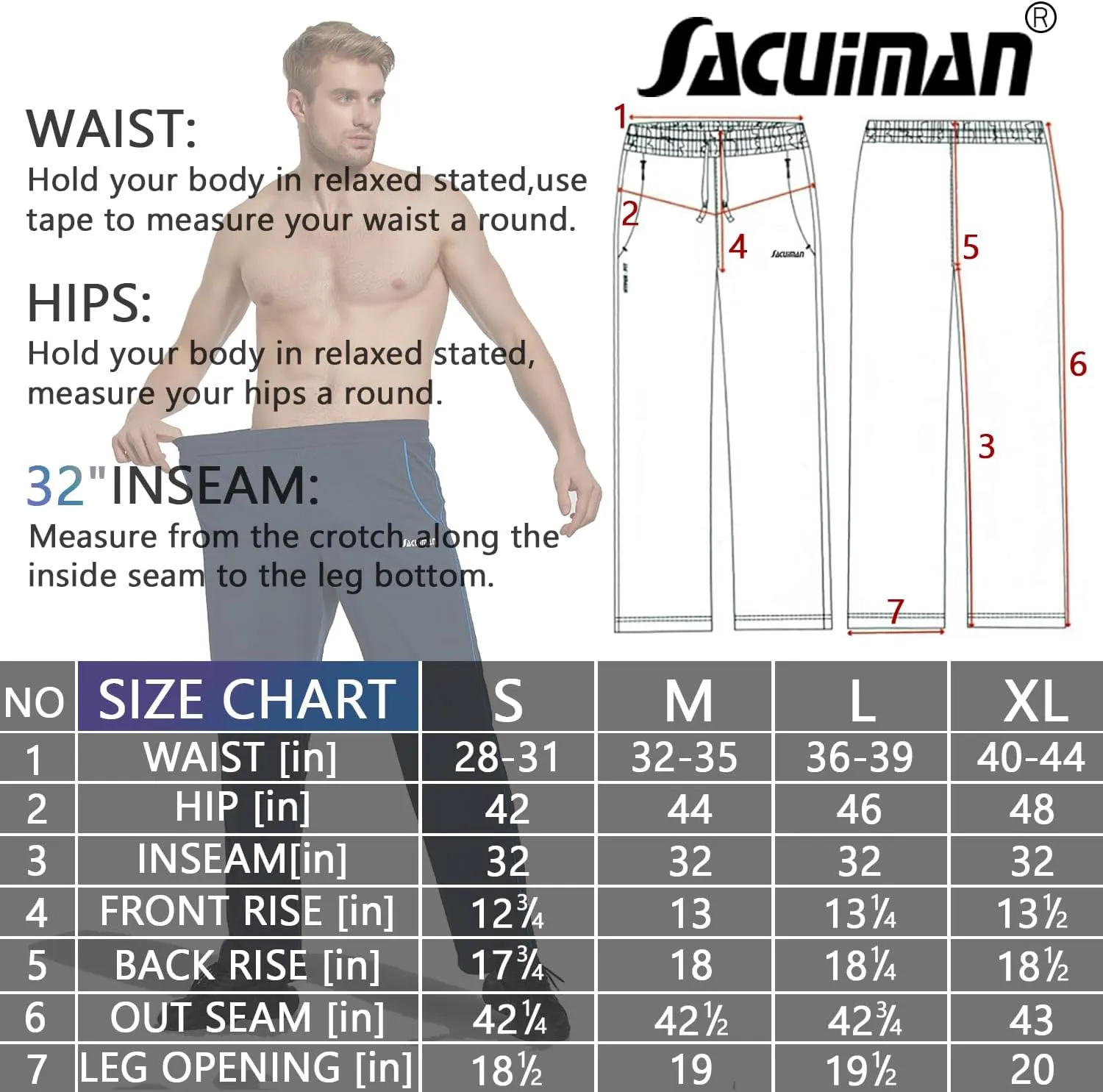 Mens Sweatpants with Zipper Pockets Open Bottom Athletic Pants for Workout,Running,Training,Jogging,Gym