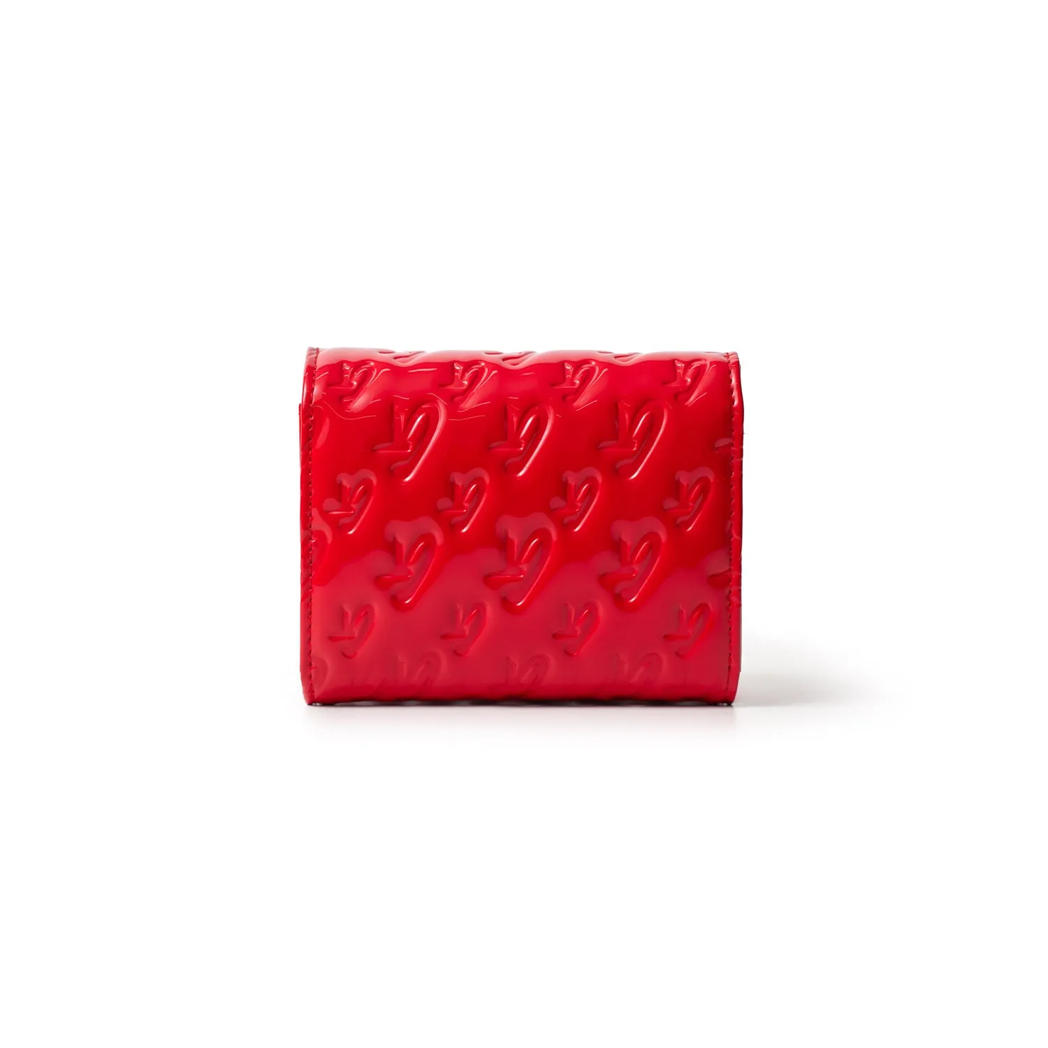MONOGRAM SILVER COMPACT WOC - RED