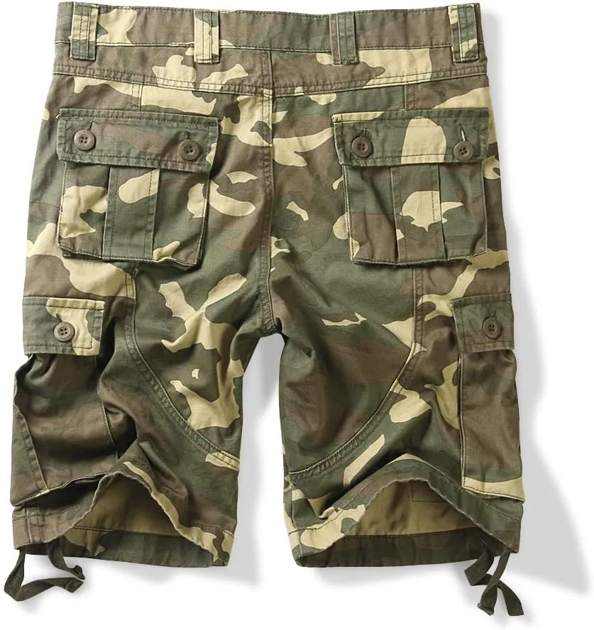 OCHENTA Men's Camo Cargo Shorts with 6 Pockets Casual Military Work Shorts