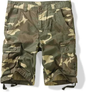 OCHENTA Men's Camo Cargo Shorts with 6 Pockets Casual Military Work Shorts