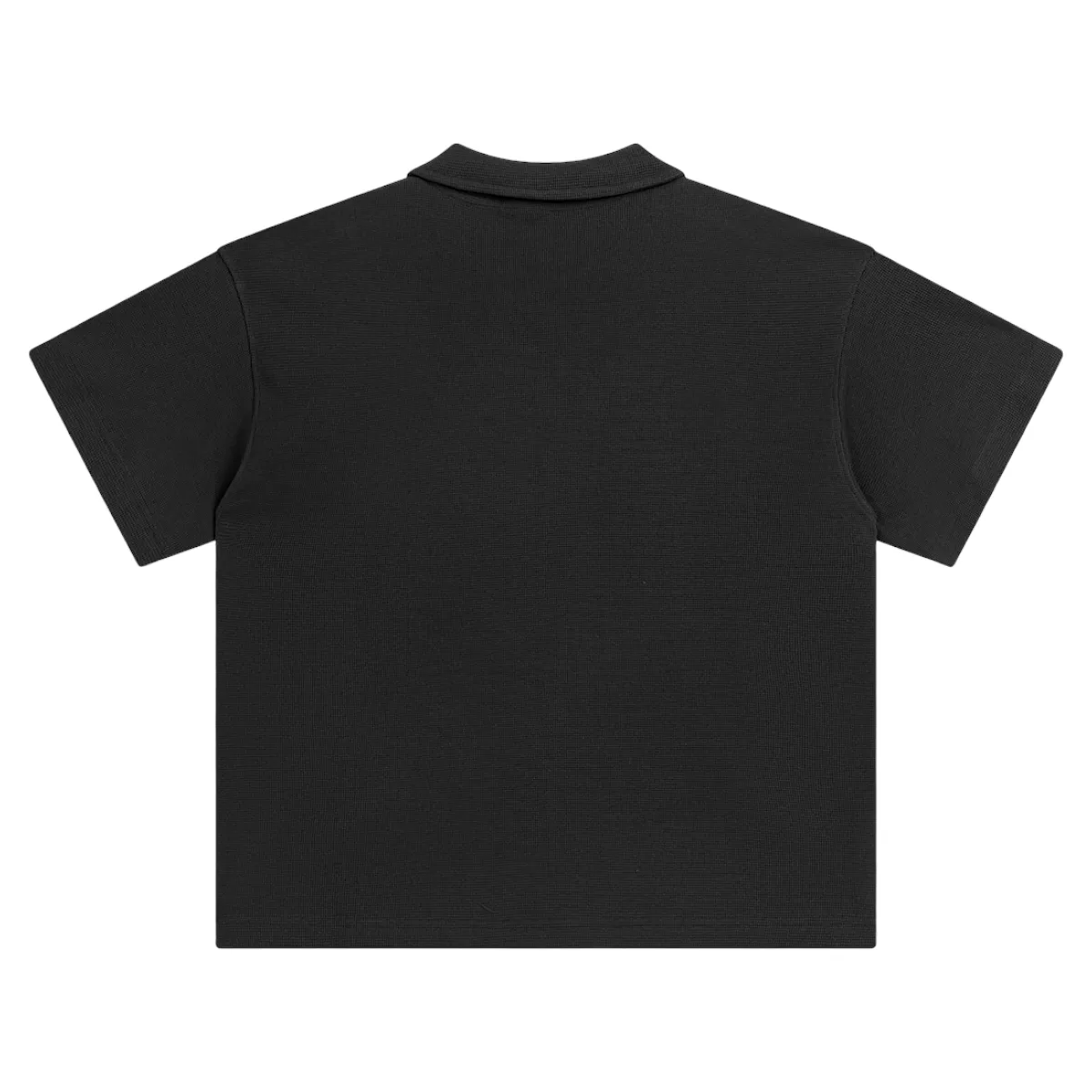 Oversized heavy cotton waffle collar tee