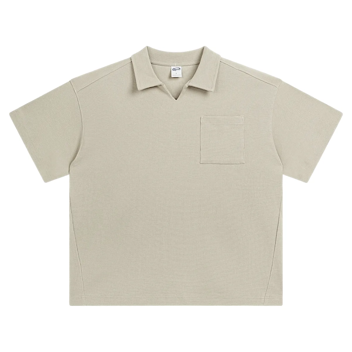 Oversized heavy cotton waffle collar tee