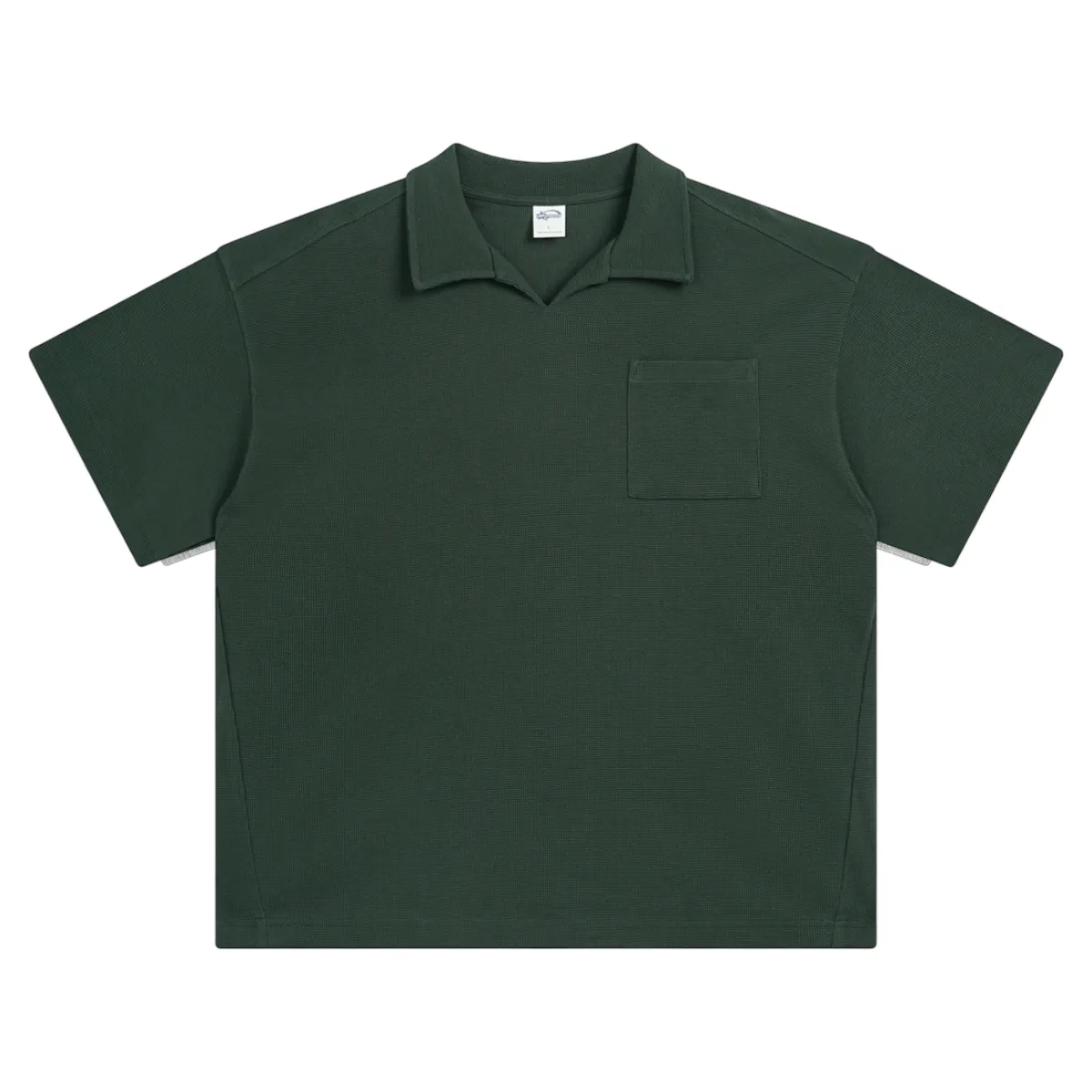 Oversized heavy cotton waffle collar tee