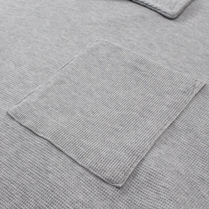 Oversized heavy cotton waffle collar tee