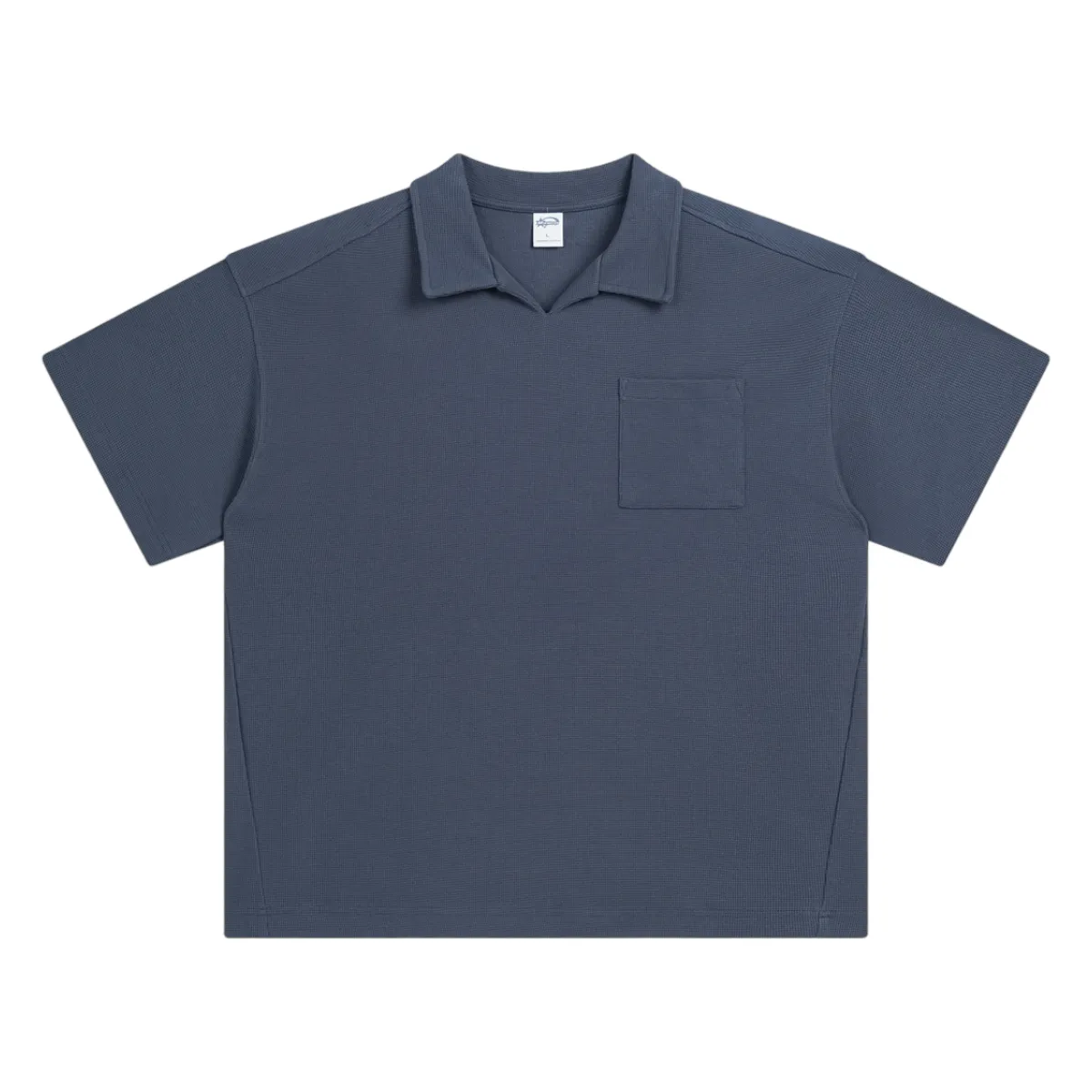 Oversized heavy cotton waffle collar tee