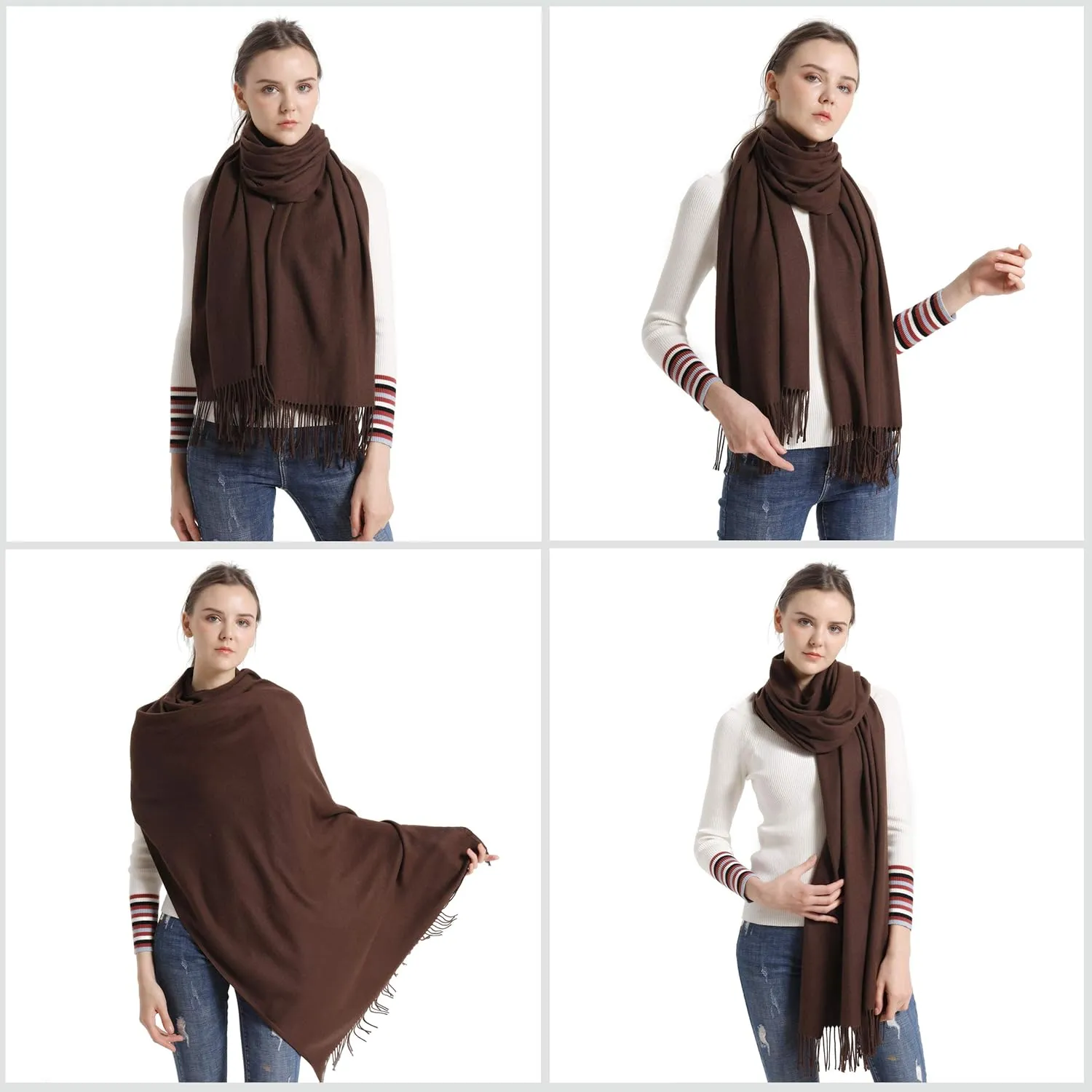 Pashmina Scarf and Shawl - Soft Women Pashminas Wrap for Wedding Evening Party (20 Colors)