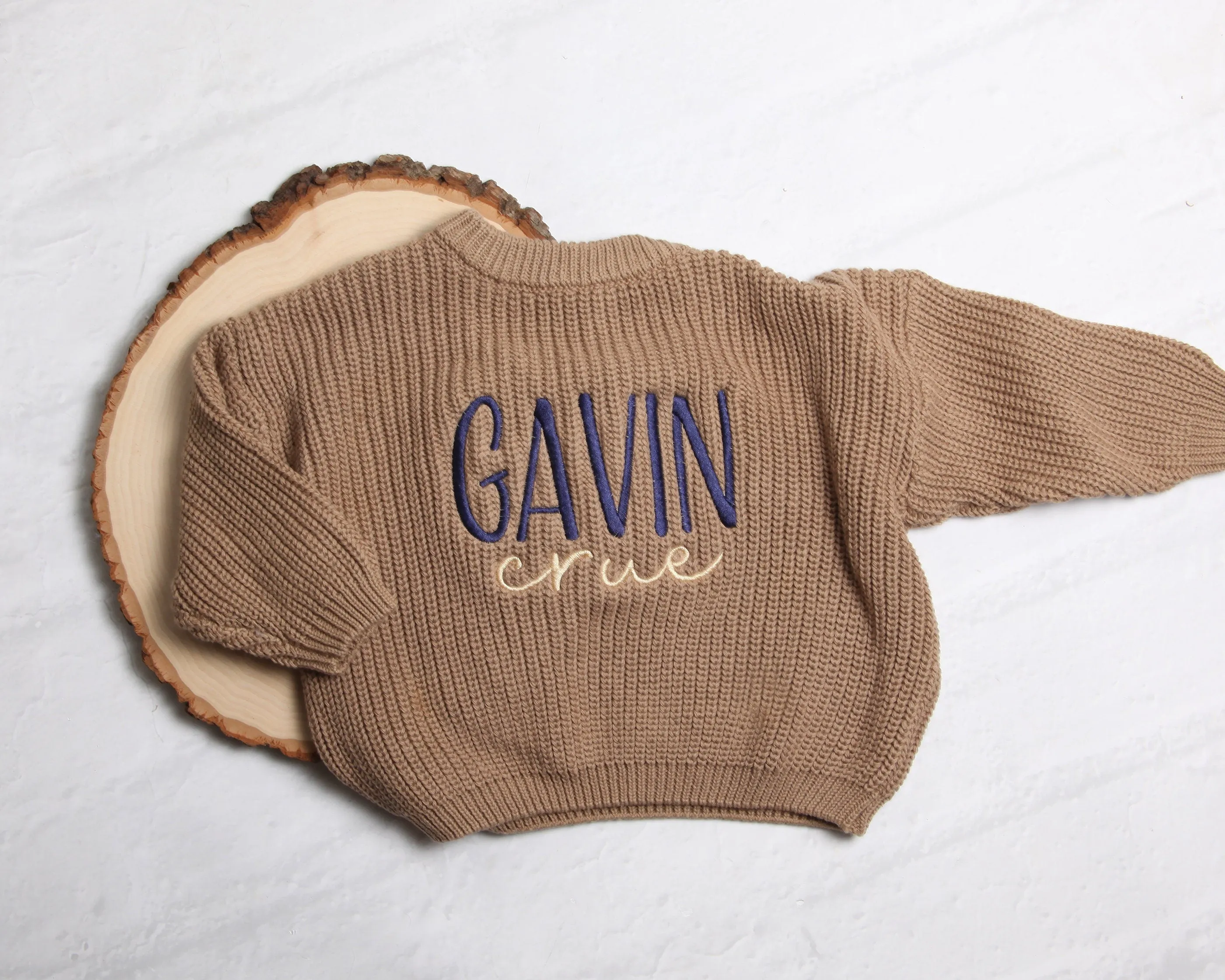 Personalized Embroidered Baby and Toddler Sweater, Embroidered Oversized Chunky Kids Sweater, Baby Name Announcement, Baby Shower Gift
