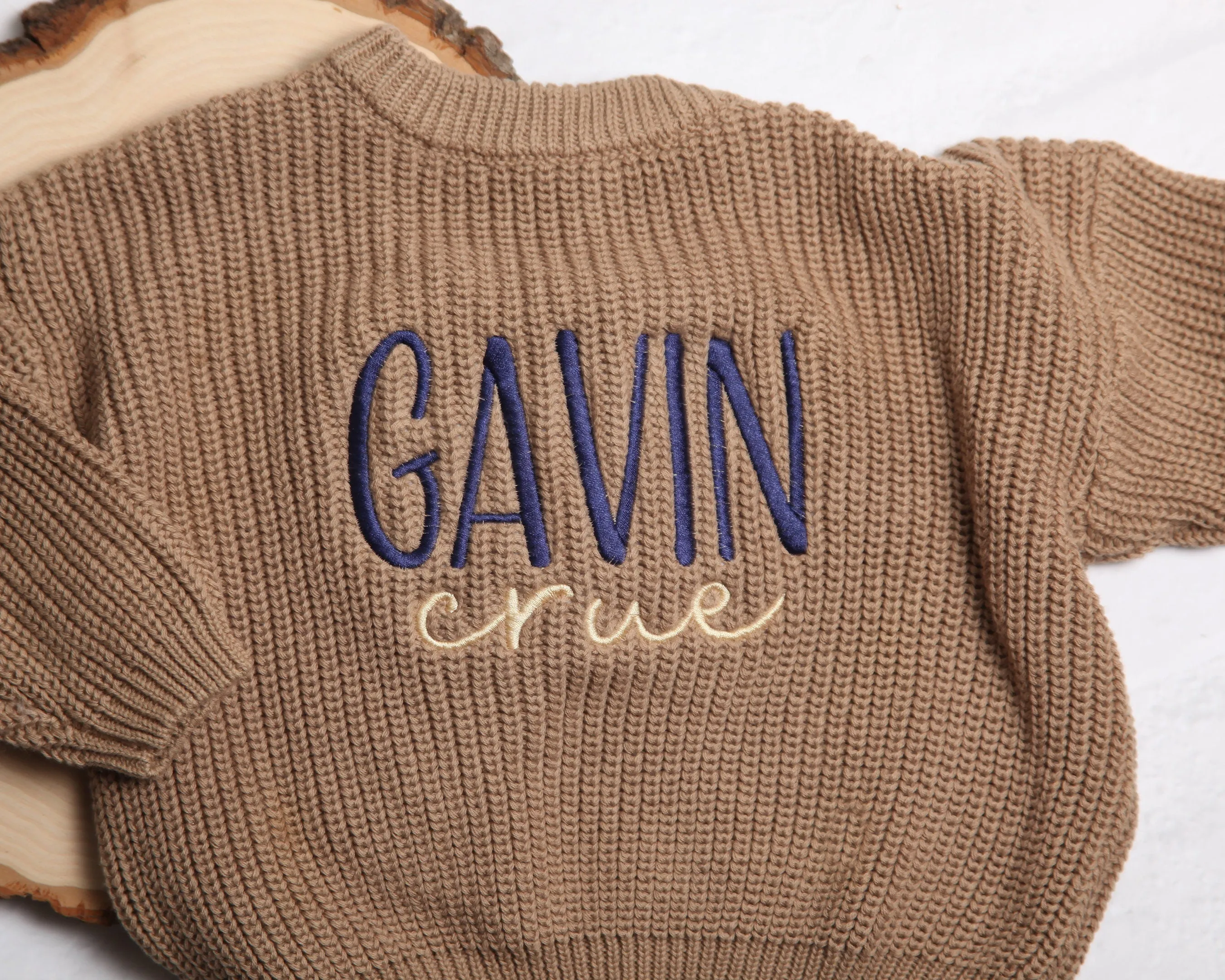 Personalized Embroidered Baby and Toddler Sweater, Embroidered Oversized Chunky Kids Sweater, Baby Name Announcement, Baby Shower Gift