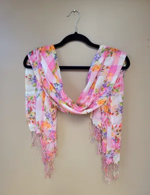 Pink Cotton Poly Scarf