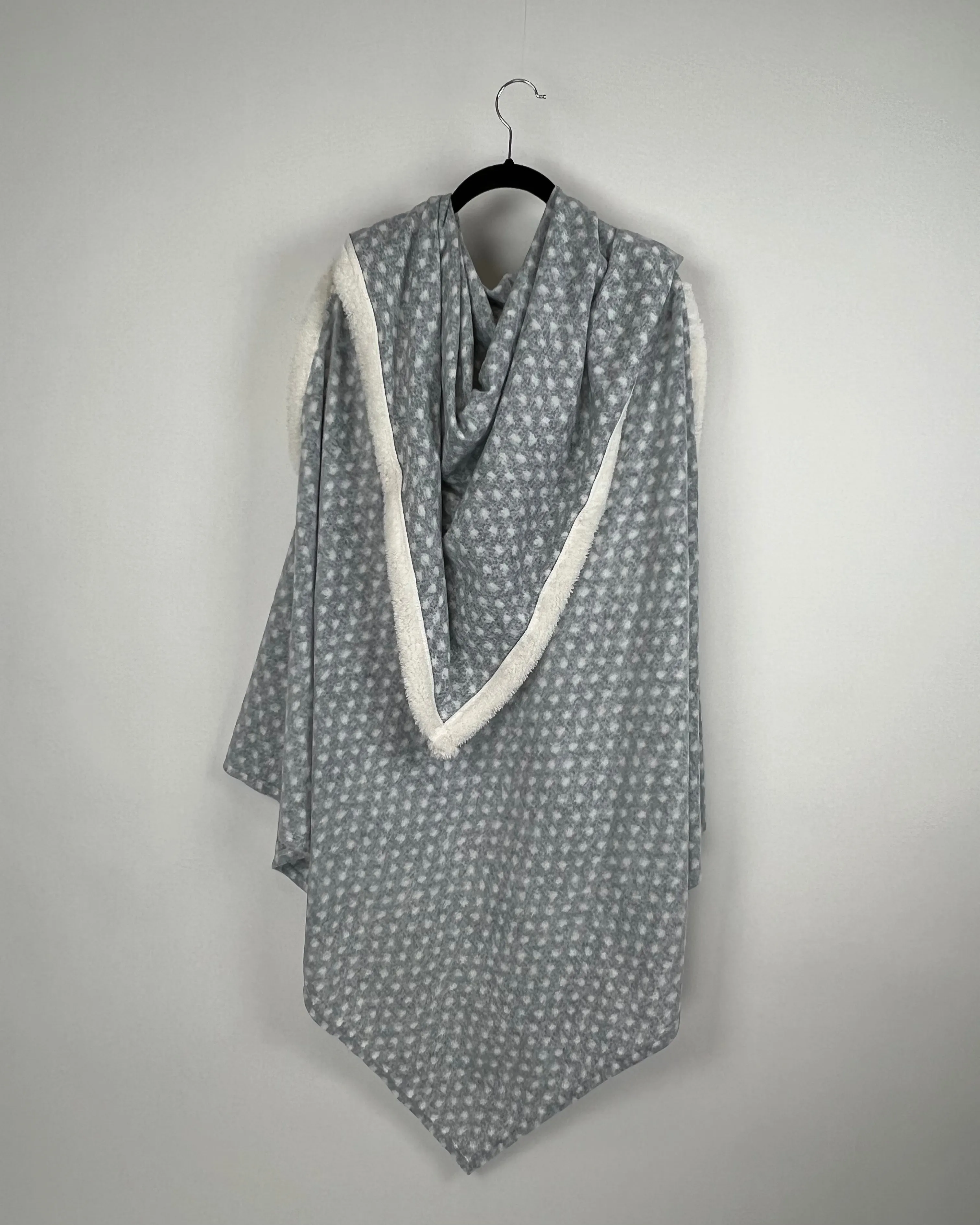 Polka Dot Open Fleece Poncho - Small/Medium