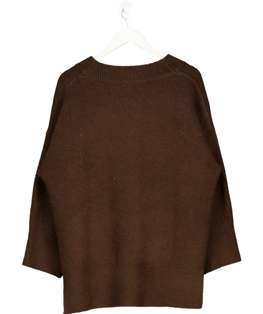 PRETTY LAVISH Brown Myla Oversized Jumper UK XS