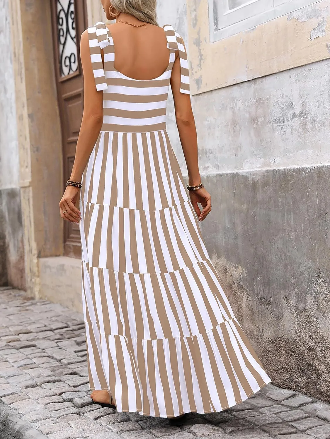 PRETTYGARDEN Womens Dresses 2025 Summer Floral Sleeveless Maxi Dress Casual Spaghetti Strap Tiered Flowy Beach Long Dress