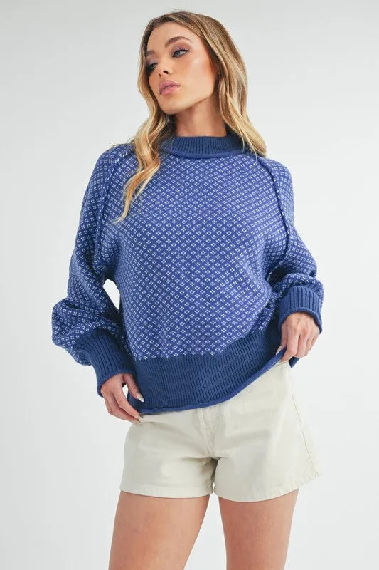 Royal Blue Bell Sleeve Sweater