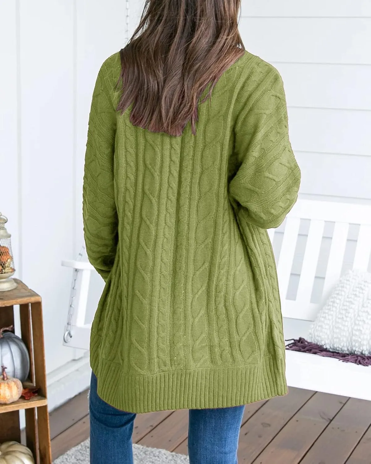 Saodimallsu Womens Loose Open Front Cardigan Long Sleeve Casual Lightweight Soft Knit Sweaters Coat with Pockets