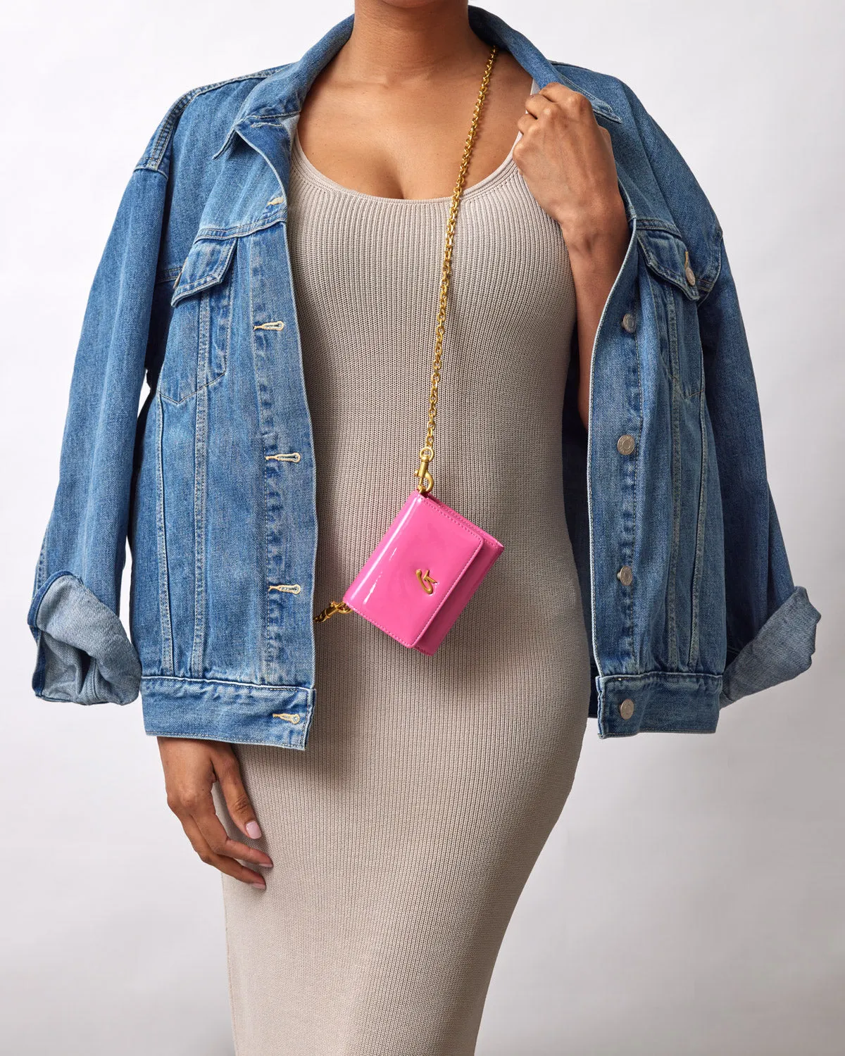 STANDARD GOLD COMPACT WOC - MIRROR HOT PINK
