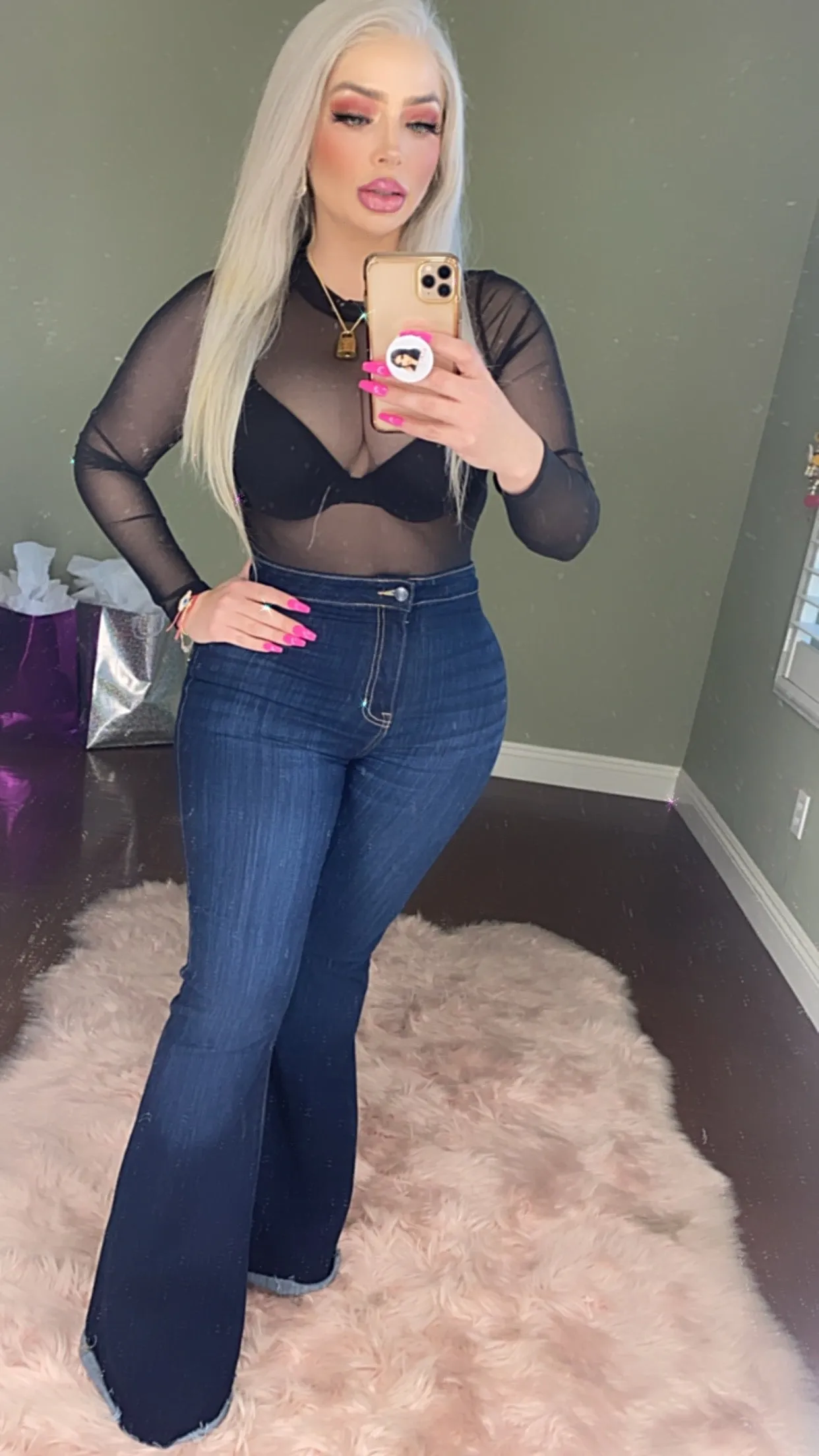 Tatiana Dark Bell Bottom Jeans