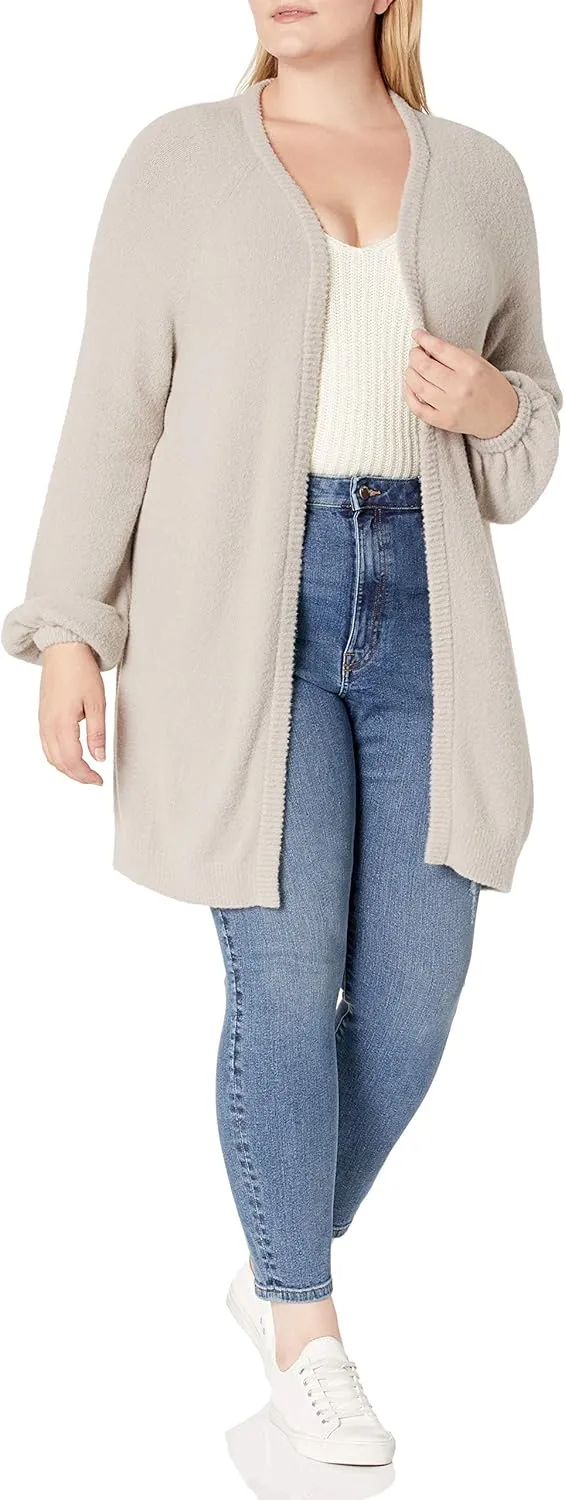 The Drop Women's Mirabelle Long Bell-Sleeve Open-Front Cozy Cardigan