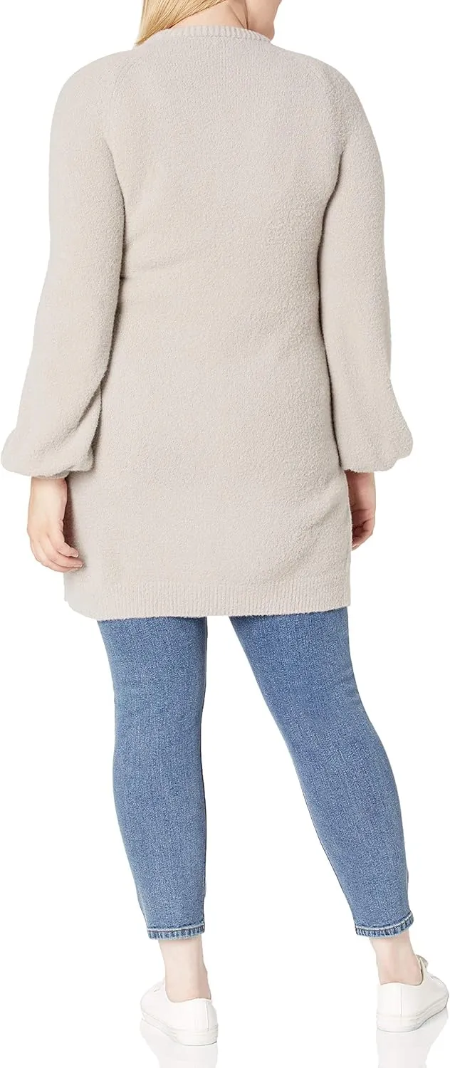 The Drop Women's Mirabelle Long Bell-Sleeve Open-Front Cozy Cardigan